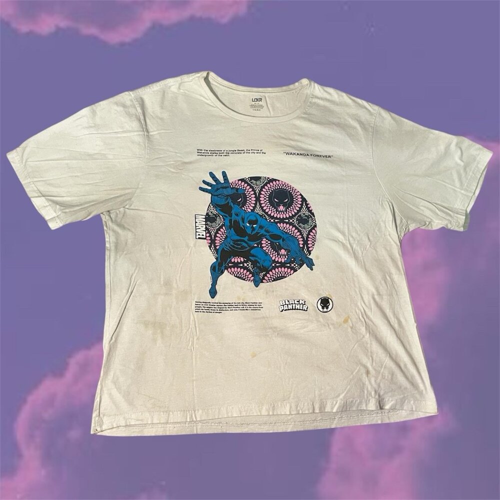Black Panther Marvel Graphic T-Shirt White Foot Locker Exclusive Wakanda 2XL